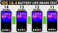 iPhone 14 Pro Max vs 13 Pro Max vs 12 Pro Max vs 11 Pro Max Battery Life DRAIN TEST 2023 - iOS 16.4