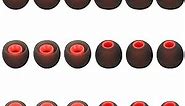 Earbuds Replacement Tips Silicone Earbud Tips Ear Gels Fit for Inner Hole from 3.8mm - 5.1mm Earphones 9 Pairs S/M/L Black-Red