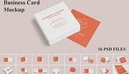 Square Business Card Mockup Bundles