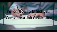How to Complete a Job Application