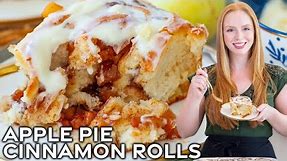 The Best Apple Pie Cinnamon Rolls with Cream Cheese Icing | Soft & Fluffy Rolls!
