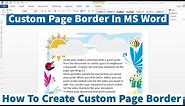 How To Create a Custom Page Border In MS Word | Making A Beautiful Custom Page Border Microsoft Word