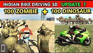 Indian Bikes Driving 3d | 100 Zombie +100 Dinosaur Update ? | Funny Gameplay Indian Bikes Driving 🤣🤣