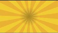 Yellow Striped Cartoon Background - Pop Art - Sun Rays - Motion Graphics - Background Video