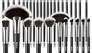 Makeup Brush Set, SOLVE 32 Pieces Professional Makeup Brushes Wooden Handle Cosmetics Brushes Foundation Concealer Powder Face Eye Make up Brushes Kit, Black