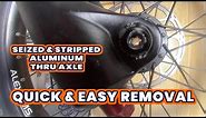 Easy Way to Remove a Seized & Stripped Front Aluminum SRAM Maxle Thru Axle | Luna X1