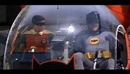 Batman The Movie (1966) - Batcopter accidentally hit by mysterious riddling Polaris missile of clues
