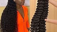 Brazilian Deep Wave Human Hair Bundles(18 20 22) 12A 100% Unprocessed Virgin Remy Hair Deep Curly Human Hair Weave 3 Bundles Extensions for Black Women Natural Color