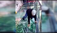 Tourist terrified by new glass walkway that cracks under weight