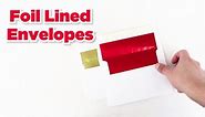 JAM PAPER A8 Foil Lined Invitation Envelopes - 5 1/2 x 8 1/8 - Ecru with Gold Foil - 25/Pack