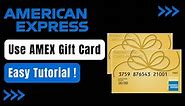 How to Use American Express Gift Card !
