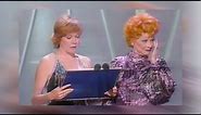Lucille Ball in tears after standing ovation - 1981 Emmy Awards w. Shirley MacLaine