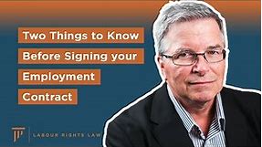 Two Things to Know Before Signing Your Employment Contract
