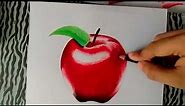 🍎Como dibujar una manzana realista? HD🍎