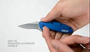 Kershaw Navy Blue Scallion Pocket Knife, 2.25” Stainless Steel Blade with Assisted Opening, Aluminum Handle with Single-Position Pocketclip, Small Folding Knife