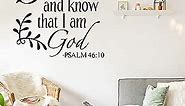 Be Still and Know That I am God Psalm 46:10 Wall Decal, Christian Inspiring Bible Verse Quote Wall Stickers Vinyl Handwriting Art Letters Prayer Blessed Home Decor Wallpaper