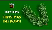 HOW TO DRAW A CHRISTMAS TREE BRANCH. ADOBE ILLUSTRATOR TUTORIAL