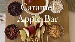 Caramel Apples anyone? This is such a fun idea for a party that requires minimal effort! Also, so fun to do for your kiddos! Ingredients 12oz Kraft Caramels Unwrapped 2 tablespoons water 4 large honey crisp apples Toppings of your choice (I chose Graham cracker crumbs, mini marshmallows, chocolate Jimmies, festive sprinkles, mini chocolate chips and crushed peanuts) In a microwave safe dish add caramels and water. Heat for 2 minutes, stirring after each minute. Enjoy! #fallsnacks #fallparty #par
