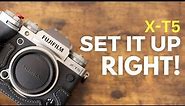 Fujifilm X-T5 Comprehensive Setup Guide: Custom Menus, Modes & Buttons EXPLAINED!