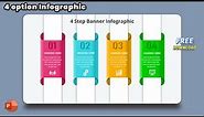 91.PowerPoint Infographics - 4 Step Banner Slide Design