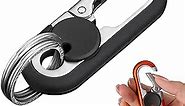 Key Chains Men, 2024 Car Key Chain for Men, Anti-Loss Keychain with Double Keyrings, Quick Release Key Chain (1pc,Black)