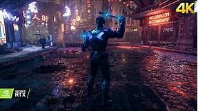 Batman Arkham Knight - Nightwing Free Roam and Combat Gameplay (4K 60fps)
