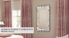 KOHROS Wall Mounted Squared Mirror, Venetian Mirror Decor for The Living Room, Bathroom, Bedroom (W 20" X H 39.5" Rectangle)