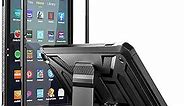 All-New Amazon Fire Max 11 Tablet case (13th Generation, 2023 Release), DJ&RPPQ Full Body Rugged Hands-Free Viewing Stand Back Cover with Screen Protector, Incompatible with iPad Samsung - Black