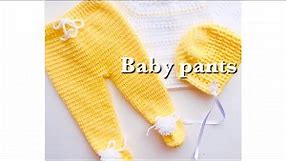 Crochet baby pants with booties | How to crochet baby pants, leggings or trousers with feet EASY