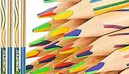nsxsu 30 Pieces Rainbow Colored Pencils for Kids, 4 in 1 Color Pencils, Easter Pencil Gifts Rainbow Pencil, Multi Colored Pencil, Fun Pencils, Pre-sharpened (Style A)