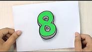 3D Number Drawing : 8