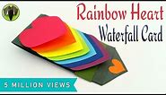 Rainbow Heart | Love waterfall card for Valentine's Day - DIY Tutorial by Paper Folds #605