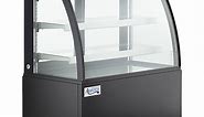 Avantco BCTD-48 48" Black 3-Shelf Curved Glass Dry Bakery Display Case with LED Lighting