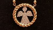 Rose Gold Diamond Pendant with Angel... - Saldanha Joalheiros