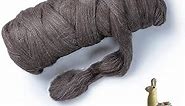 Llama Hair roving (Similar to Alpaca), 1 lb. Best for Needle Felting, handcrafts and Spinning. Natural Colors, un-Dyed. (Gray PG, 1lb)