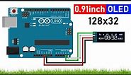 Getting Started With a 0.91inch 128x32 With Arduino UNO | MONOCHROMES Pixel SSD1306 I2C OLED Display