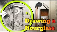 Easy Perspective - How to Draw an Hourglass with Charcoal