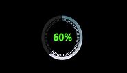 Premium stock video - Circular percentage progress bar on transparent background