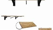 SafeRacks Heavy Duty Wall Mounted Folding Table | Collapsible Workbench with Soft Close Damper | Fold Down Laundry Shelf | Holds Up to 500 lb | Folds Flat | 48" L x 20" D