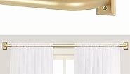 Gold Wrap Around Curtain Rods,Gold Curtain Rods for windows 48 to 84 inch(4-7Ft),Adjustable Blackout Curtain Rod,1”Diameter Room Darkening Drapery Rods,Window Curtains Rod 48-90",Brass Gold