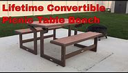 Lifetime 60054 Convertible Simulated Wood Picnic Table Bench