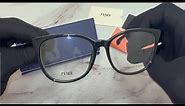 Unboxing Fendi FF0010 807 Eyeglasses Women's Black Full Rim Oval Shape 53-16-135