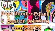 How to draw Gender Equality Drawing | Poster making ideas | Woman's day Poster drawing