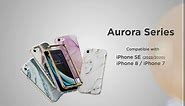 GVIEWIN Slim Marble iPhone SE 2022/SE 2020/8/7 Case - Romantic Purple, Built-in Screen Protector, Shockproof Bumper, 4.7 Inch