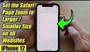 iPhone 12: How to Set the Safari Page Zoom to Larger / Smaller Size on all Websites