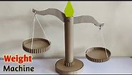 Cardboard weight machine for school project || Diy working model of weighing balance