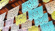 Pastel Papel Picado Banner for Parties, Neutral/Pastel Party Decorations - Perfect for Fiestas, Bridal, Baby Shower, Kids, School Graduations, Garden, Boho Rainbow and Tea Parties ws101