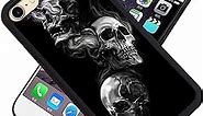 DAFEI Phone Case Compatible with iPhone SE2 iPhone SE iPhone 7/8 Skulls Black Frame Shockproof and Slim Rubber TPU Material with Uniqe Design
