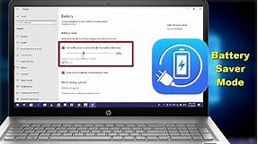 How to Enable Disable Battery Saver Mode in Windows 10 Laptop