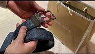 How to remove Michael Kors Reversible Belt from Buckle Cut and Unbox with Me